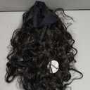 Curly Headband Wigs for Black Women Loose Wave Synthetic Wig Wear and Go Glueless Half Wig with Headbands Attached (#1B Black, 16 Inch)