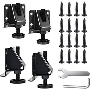Heavy Duty Leveling Feet, 4 Pack Adjustable Furniture Levelers with 1320LB Capacity, 2" Height Adjustment, No-Flip Furniture Installation Hex Nut Design for Flawless Leveling