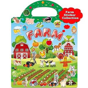 Reusable Sticker Books for Kids 2-4 Stickers Books for Toddlers 1-3 Preschool Learning Activities Busy Book for Girls Boys Travel Essentials Toys for Kids 2-6 Year Old