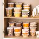 AOZITA 48 Sets Plastic Deli Containers With Lids, 8 oz 16oz 32oz Variety pack, Airtight Food Storage Containers, Freezer/Dishwasher/Microwave Safe, Soup Containers For Takeout Food Storage
