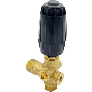 Annovi Reverberi VRT3-310 Unloader, Black Spring, 4500 PSI, 10.5 GPM, Adjustment Knob, Brass