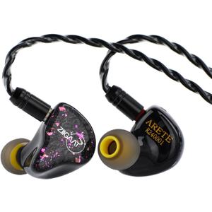 Linsoul ZiiGaat x Fresh Reviews Arete in Ear Monitor, 1DD+4BA Hybrid Earphone IEM, Wired Gaming Earbuds, Studio Monitor Tunning, with Detachable IEM Cable for Musician Audiophile(Black)
