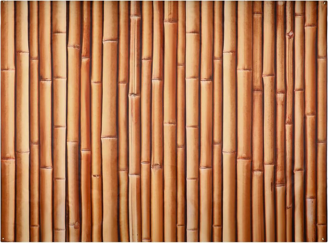 Buryeah Bamboo Backdrop Party Summer Hawaiian Beach Backdrop Decoration Polyester Fabric Photography Christmas Halloween Party Supplies(8 x 6 ft)