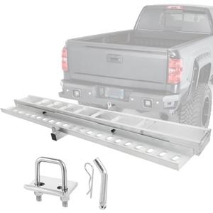 Motorcycle Hitch Carrier 500LBS, Lightweight Robust Aluminum Dirt Bike Hitch Carrier with 6FT Longest Ramp and Safety Ramp Lock, Fits 2" Receiver, 5.5" Wide Tire