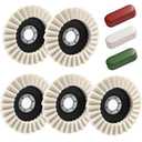 8 Pcs Wool Polishing Wheel Kit, 4-1/2"x 7/8" Felt Buffing Wheels with Felt Flap Disc and Polishing Compound, Universal for Angle Grinder, Multi-Surface Polishing for Metal, Automotive, Wood