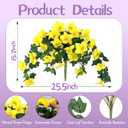 BSMYBO 2Pcs Artificial Hanging Flowers for Outdoors, Fake Outdoor Flowers Faux Petunias Silk Flowers for Outdoor planters UV Resistant for Home Garden Balcony Yard Porch Patio Decor (Yellow)
