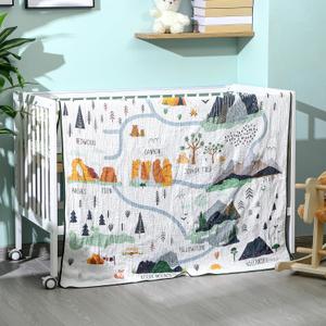 National Parks Muslin Blanket 47 x 47 Inch Warm Soft Cotton Muslin Swaddle Blanket Nursery Swaddling Wrap Quilt for Bedding Gift, Cold Weather, Adventure Hiking Camping Lovers