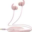 Hmusic Sleep Earbuds,USB C Wired Sleep Headphones for Side Sleepers,30dB Noise Isolate Sleep Earplugs w/Mic,2g Lightweight Soft Silicone,Flat Thin Bed Earphones for Relax,Focus,Travel,Yoga(Pink)