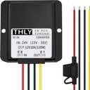 DC Buck Converter 24V to 12V 10A 120W Step Down Transformer with Fuse Waterproof, Voltage Reducer for Golf Cart LED Light Motor Truck Vehicle Boat Solar System etc. (Accept DC 15-40V Inputs)