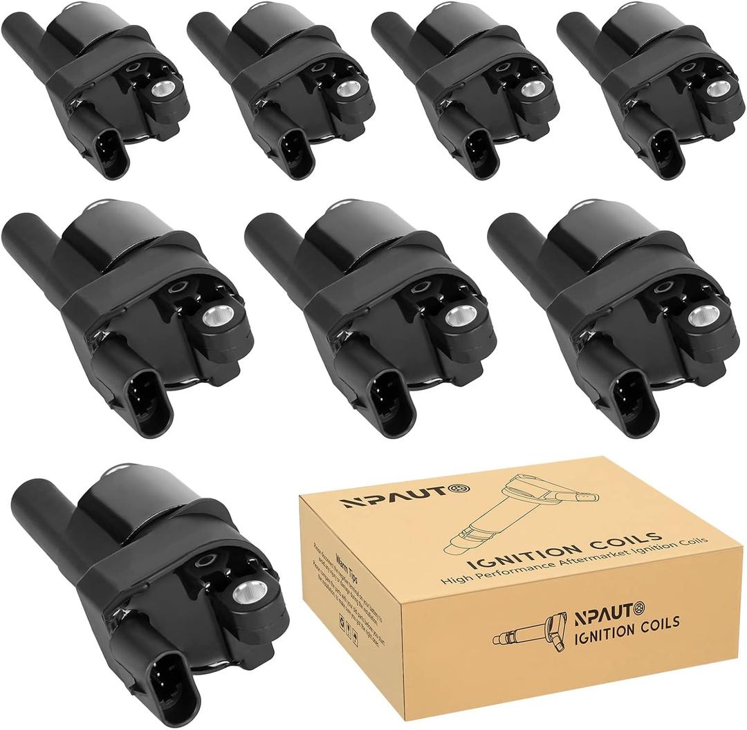 NPAUTO Round Ignition Coil Pack Compatible with V8 4.8 5.3 6.0 Chevy Silverado Tahoe Trailblazer Avalanche Express Cadillac Escalade GMC Sierra Yukon 2007 2008 2009 2010 2011 2012 2013 2014 2015 2016 2017