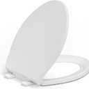 Soft Close Toilet Seat, Fit Elongated and Oval Toilets, Quick Release Hinges for Easy Clean, Two Mounting Options for Easy Installing, Heavy Duty, Never Loosen, White