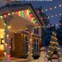 XMCOSY+ 48FT Smart Outdoor String Lights - RGBCWIC Dimmable Acrylic Bulbs, Color Changing LED Patio Lights APP WiFi Control, Compatible with Alexa, IP65 Waterproof Outside Lights for Yard Porch