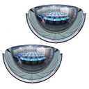 2Pack Acrylic Half Dome Mirror Corner Mirror Blindspot for Wall 12'' Diameter Safety Mirrors for Corners Convex Mirrors Indoor for Ceiling Business Driveway Outdoor Hallway Warehouse Office