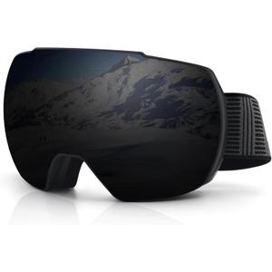 Ski Snow Goggles,OTG UV400 Protection,Anti Fog Skiing,Skating,Snowboarding,Snowboard Goggles For Men Women Youth (Gray)