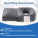 HOMBYS Extra Long BBL Pillow After Surgery for Sleeping & Sitting, Brazilian Butt Lift Pillow with Extended Back Support, BBL Chair with Hole, Mixed Filling (High-Density Foam + Soft Shredded Fill)