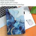 Fancity Case Fits All-New Amazon Kindle Fire HD 10 & 10 Plus (11th Generation, 2021 Release), PU Leather Stand Cover with Smart Auto Wake/Sleep & Pen Holder Card Slot, Marble Blue