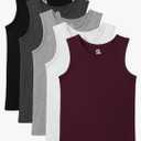 5 Pack Boys Tank Tops Boys Undershirts Kids Cotton Undershirts Tees Sleeveless Tank Tops Shirts for Kids Youth 14 - 16 years