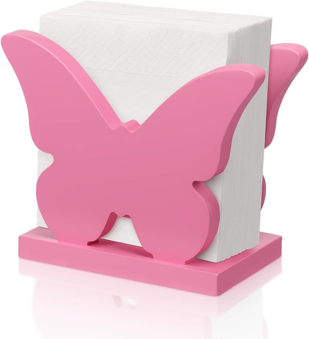 Reallnaive Butterfly Napkin Holder Organizer for Table Centerpiece Tissue Dispenser for Kitchen Serviette Home Dining Room Restaurant Bar Party Farmhouse Wedding Decor