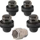 Farad GalaxyLock 382/MX Black Chromed Lug nut Wheel-Locks Kit Suitable for Toyota Camry (M12 X 1.5 Thread Size) - Set of 4 Lug Nuts + 1 Key