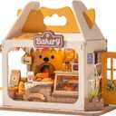 DIY Mini House Building Teddy Miniature Kit Breadbox, Miniverse Lifestyle Bookshelf Decoration, Cute Craft Kits for Women or Girls 14+, Kawaii Gifts Hobbies for Crafters (Teddy's Breadbox)