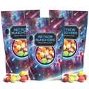 Freeze Dried Meteor Munchies, Assorted Fruit Flavored Crunchy Candies, Movie Night Candy, Resealable Bags, 4.23 Ounces (Pack of 3)