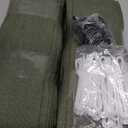 Pleated Linen Curtains 90 Inches Long for Living Room Pinch Pleat Hooks for Track System Back Tab Custom Made Memory Shape Drape Light Filtering Olive Green Living Room Bedroom Window Curtain 90 Inch (40"W x 90"L (Pack of 2))