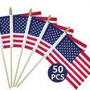 50 Packs Small American Flags on Stick,American Flag for Outside 4x6,Mini Flags/Small US Flags/USA flag 4th of July Decorations Outdoor,Fourth of July Decorations for Home,Memorial Day Decor
