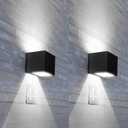 Solar Lights, 2pcs Up and Down Solar Wall Lights Outdoor Waterproof, 4000K 700LM Cube Design Dusk to Dawn Solars Outdoor Light for Outside Porch Pergola Patio Yard Decor (2pack)