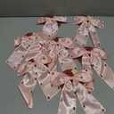 7 x Bow Hair Clips for Girl, Color Pink