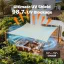 ShadeMart Heavy Duty 22' x 24' Beige Sun Shade Rectangle Shade Sail, Super Ring Canopy Awning Shades for Patio Carport Yard UV Blockage Commercial Grade 260 GSM, We Custom Size