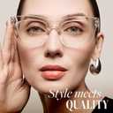 CCVOO Stylish Reading Glasses for Women, Stylish Eyeglasses, Blue Light Readers, Cheaters, +0.75
