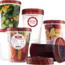 AQUA BLUE Soup Freezer Storage Containers with Twist Top Lids [32 Oz 10 Pack] Reusable Plastic Food Storage Containers with Screw On Lids, Leakproof, Stackable, Microwave Safe BPA Free