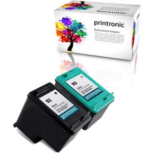 Remanufactured Ink Cartridge Replacement for HP 92 HP 93 for PhotoSmart C3135 C3140 C3150 C3180 7850 Officejet 6310 PSC 1507 1510 Deskjet 5420 5440 5443 (1 Black, 1 Color)