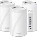 TP-Link Deco BE63 Tri-Band WiFi 7 BE10000 Whole Home Mesh System - 6-Stream 10 Gbps, 4x2.5G Ports Wired Backhaul, 4X Smart Internal Antennas, VPN, MU-MIMO, HomeShield, Free Expert Support (3-Pack)