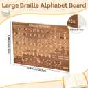 party greeting Large Wood Braille Alphabet Board Fingerboard Braille Alphabet and Number Board 12.88.46 In Wood Carved Raised Dot Educational Tool Game Teaching for Blind Visually Impaired Blind Gift
