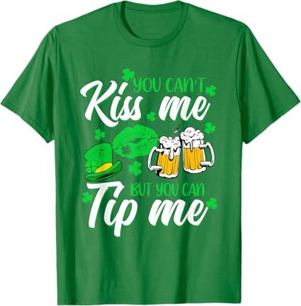 St Patrick's Day Lucky Shamrock Waitress Bartender Waiter T-Shirt, Men, Green, S