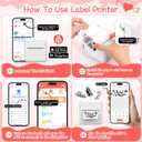 Portable Bluetooth Label Maker Machine with 30x50 mm Tape, Compact & Wireless Mini Label Printer Thermal Label Maker for Home, Office, Kitchen, Compatible with iOS & Android, White