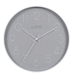 La Crosse Technology 12-Inch Everly Silent Analog Gray Quartz Wall Clock - 404-3831-INT