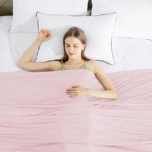 HYLEORY Cooling Blankets for Hot Sleepers, Cool Summer Blanket Keep Body Cool for Night Sweats Double Sided Lightweight Breathable Blanket for Bed Couch Sofa, Throw (50"x70"), Pink