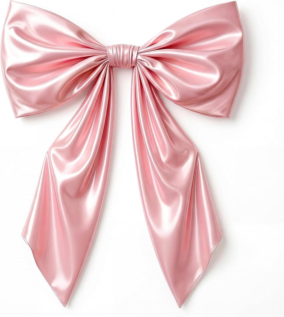 GUDELAK Large Pink Bow for Coquette Room Decor,43 x 24 Inch Satin Ribbon Pink Room Decor with Internal Support Layer, Big Pink Bow for Baby Shower Bridal Shower Wedding Bachelorette Party Graduation