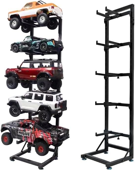 RC Car Stand, Adjustable Display & Storage - 5-Layer for Large 1/10+ RC Cars/Trucks, 3-Layer for 1/16- Small Models, Heavy-Duty High Capacity (5-Layer)