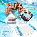Sratte Pool Float and Water Hammock, Summer Clear Pool Tube with Feather, Multi Purpose Inflatable Water Floaties PVC Material for Adults, Swimming Pool, Lake, Beach, Pool Accessories (Blue, White)