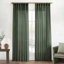 XTMYI 102 Inch Length Olive Green Sheer Linen Curtains 2 Panels Set,Hook Belt Pleated Back Tab Cotton Polyester Blend Light Filtering Semi Sheer Curtain Drapes for Living Room Bedroom,50x102 in Long (Loden)