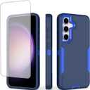 Case for Galaxy S23 Plus Case, for Samsung S23+ 5G SM-S916U with Tempered Glass Screen Protector, Hybrid Dual Layer Shockproof Rugged Protection Cover for Samsung Galaxy S23+ Navy Blue