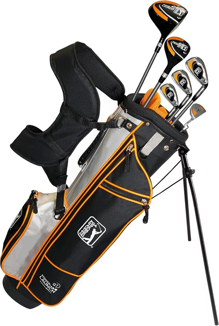PGA Tour Youth Golf Club Set for Ages 5-15+ (35-510), Right and Left-Handed Kids Golf Sets  Beginner Junior Golf Clubs with Lightweight Stand Bag, Mallet Putter, Hybrid, Driver (Ages 12-17: 10 Pc Set (New))