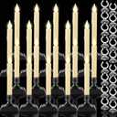 Yungyan 12 Set 8.8 Inch Christmas Window Candles with Sensor Dusk to Dawn Bulk Battery Operated Window Lights with Suction Cups and Holders Flameless LED Taper Candles for Xmas Home Decor(Classic)