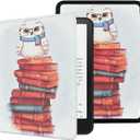 Case for 6.8" Kindle Paperwhite (11th Generation-2021) and Kindle Paperwhite Signature Edition, Lightweight PU Leather Folio Cover with Auto Wake/Sleep, Hand Strap, Cute Owl