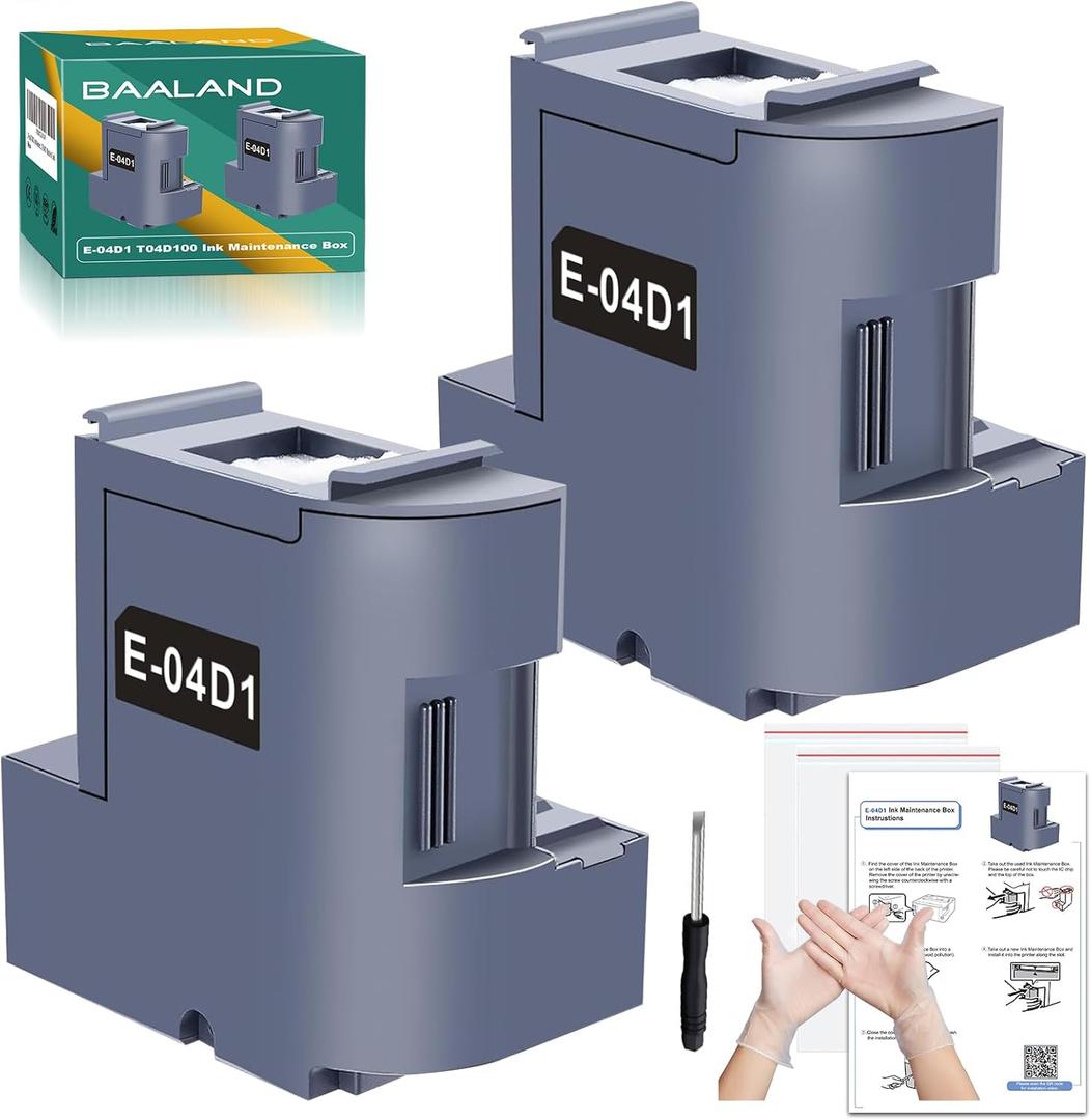 E-04D1 Ink Maintenance Box Replacement for Epson ET-15000 ET-4750 ET-4850 ET-3760 ET-4760 ET-3850 ET-3750 ET-3710 ET-3830 WF-2860 Printer(E-T04D100/ EWMB1/E-04D1 Waste Ink Tank)