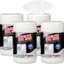 4 Pack Stainless Steel Cleaner Wipes 240 Count Stainless Steel Polish Wipes Cleaner for Kitchen Oven Refrigerator Dishwasher Microwave Cleaning and Protection