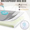NUPIDA Orthopedic XL Dog Beds Large Sized Dog Waterproof Bed with Removable Washable Cover and Non-Slip Bottom, Quilting Pet Mattress for Crate, 41x27 Inch, Light Gray